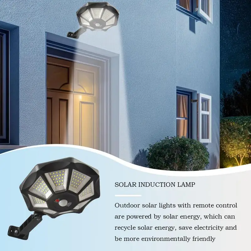 Solar Motion Sensor Light Integrated Waterproof 168 LED Garden Lighting Integrated Remote Garden Lighting For Driveway Walkway