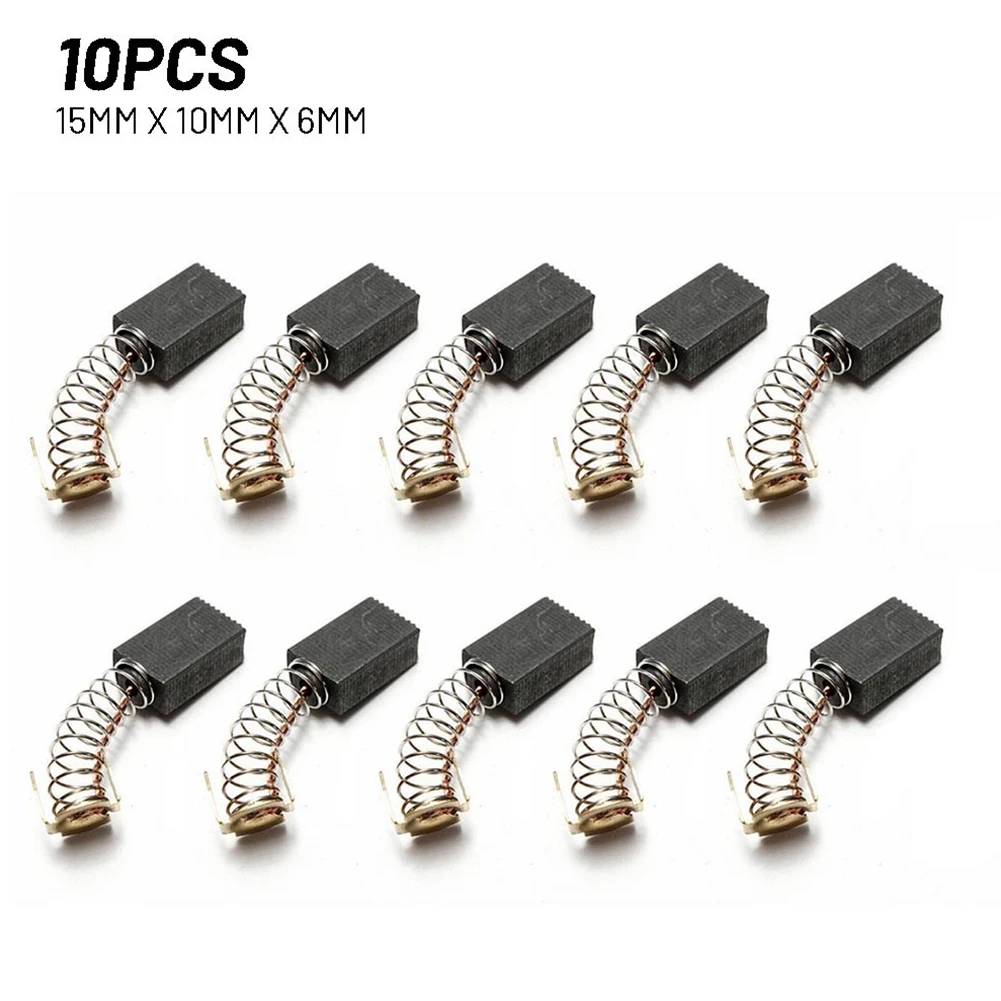 10pcs Motor Carbon Brushes 15x10x6mm For Electric Hammer Electric Drill Angle Grinder Power Tool Accessories Replacement