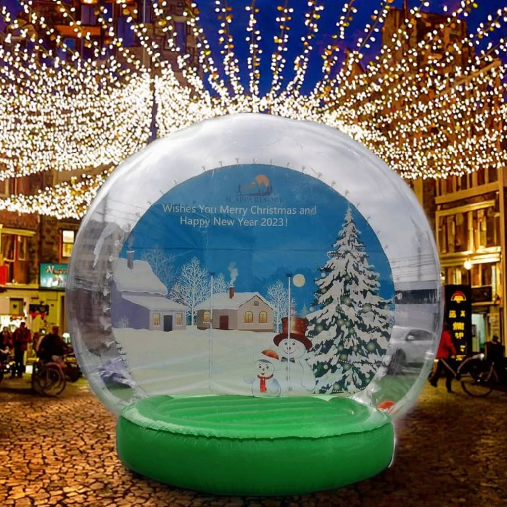 

Huge Clear Christmas Air-Blown Yard Globes Inflatable Snow Globe Ball for Festive Advertising