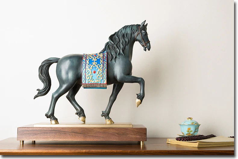 Europe America High grade Luxury Home company Vestibule living room Success Royal Andalusian horse handmade brass art statue