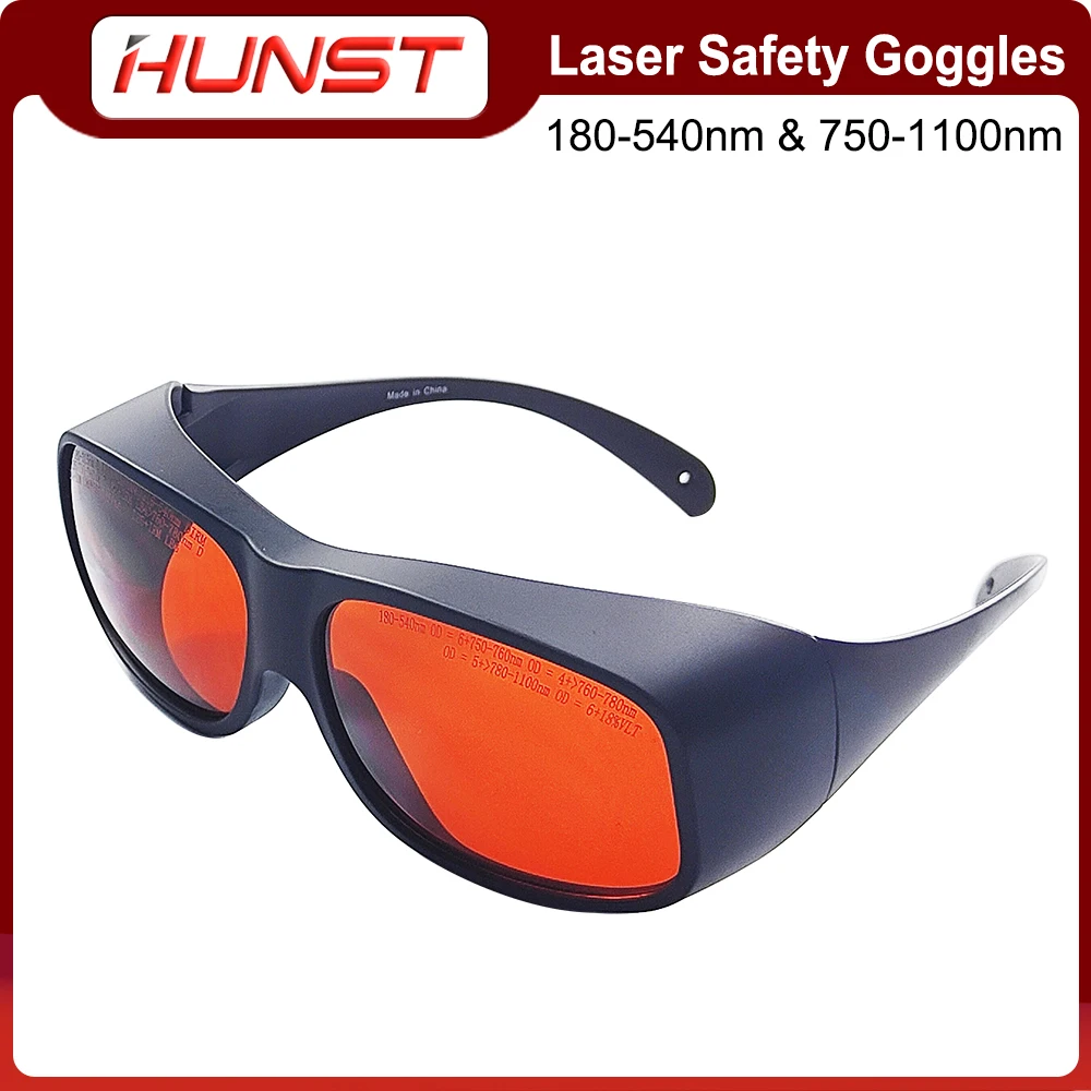 HUNST-gafas de seguridad láser de fibra verde UV, lentes protectoras de longitud de onda de 355, 532 y 1064nm, OD6 +