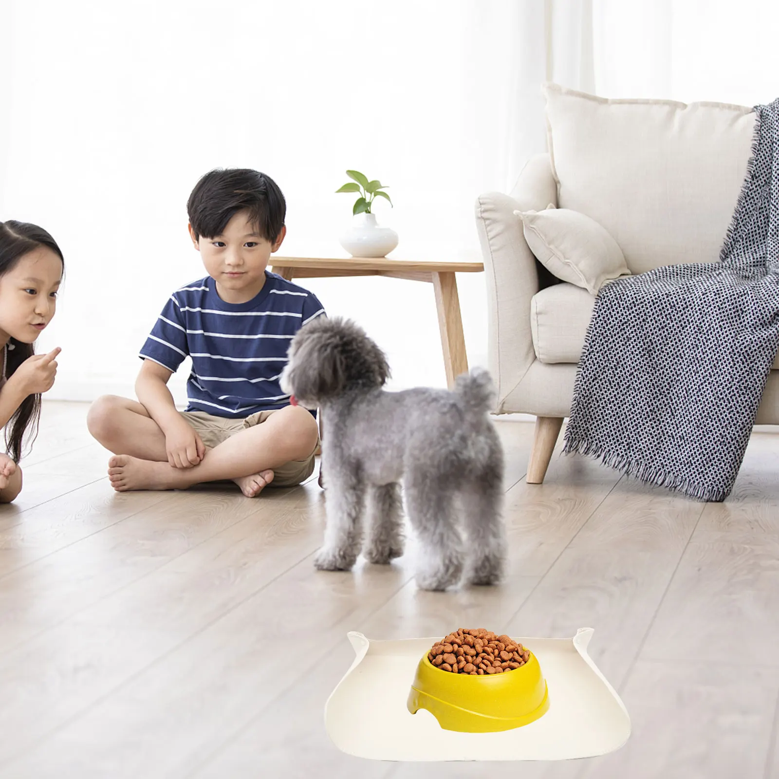 

Pet Feeding Mat 16.5X14Inch Leak-Proof Non-Slip Dog Food Bowl Cushion Reusable Cat Bowl Mat Durable Pu Placemat For Indoor Pets