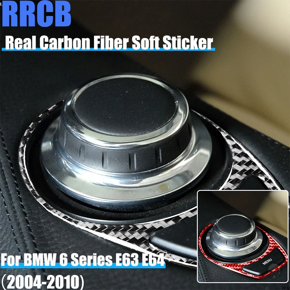 

Carbon Fiber Car Accessories Center Radio Control Cover Soft Sticker for BMW 6 Series E63 E64 2004 2005 2006 2007 2008 2009 2010