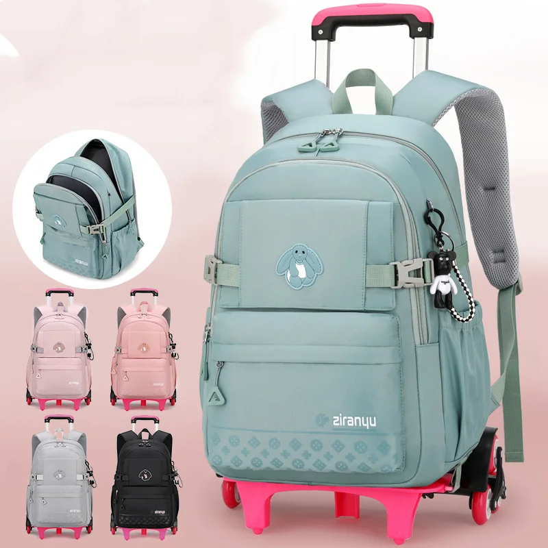 

Kids School Backpack with Wheels Rolling Backpack for Girls Student Wheeled Backpack Trolley School Bag Travel Trolley Luggage