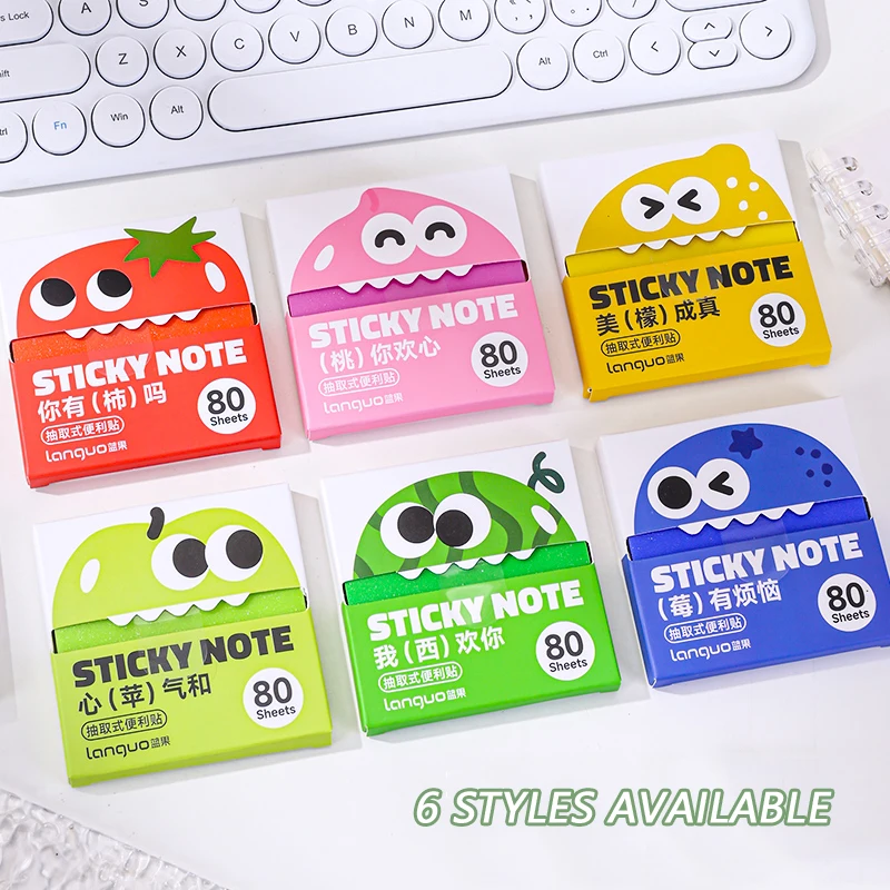  80 ورقة/صندوق سحب من نوع لزجة ملاحظة بيرليسسينت ورقة شفافة ذاتية اللصق لوحات مذكرة لمستلزمات القرطاسية المكتبية والمدرسية #2