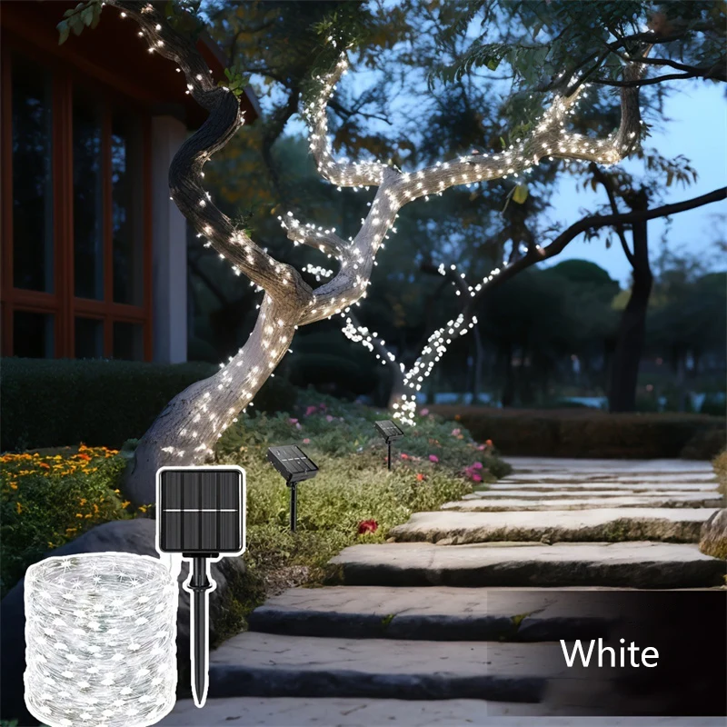 الشمسية LED سلسلة أسلاك نحاسية أضواء 8 طرق في الهواء الطلق لتقوم بها بنفسك وميض مصباح المشهد حديقة شجرة الزفاف شارع الشجائر الديكور #1