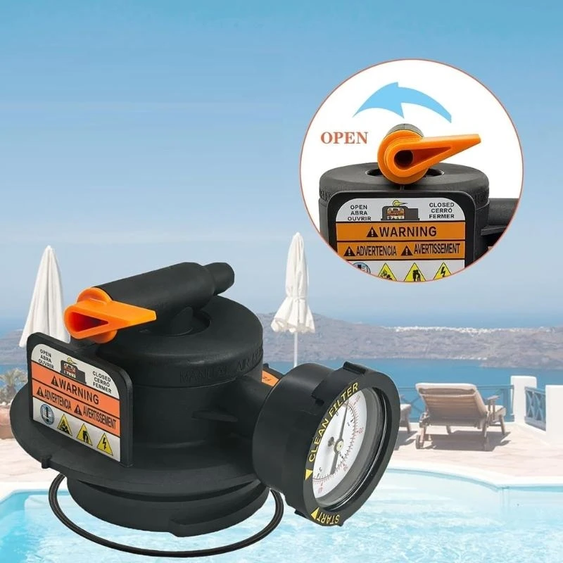 Majelis Bantuan Udara Manual DEX2420MAR2 dengan tekstur plastik pengukur tekanan untuk filter kolam untuk meningkatkan kinerja