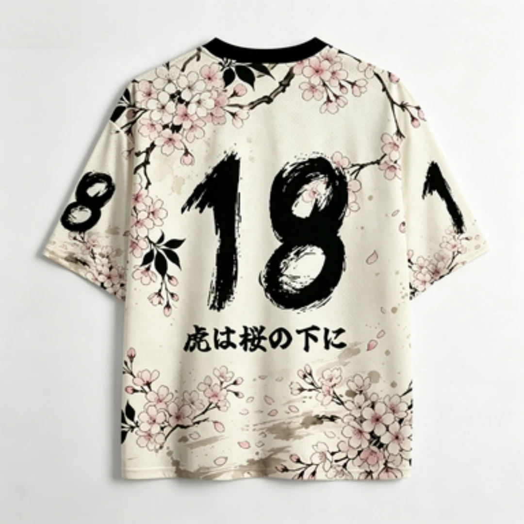 3D Printed Japanese Cherry Blossom Tiger Pattern T-shirt Walking Tiger Under Cherry Blossom Tree Retro Oriental Art Top
