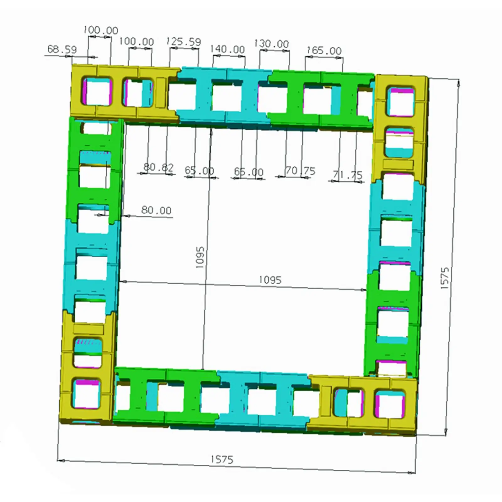 Smooth Plastic Shaft Wall Block Mould DIY Concrete Brick Form for Inspection Well Outdoor Building and Pool Fence Making