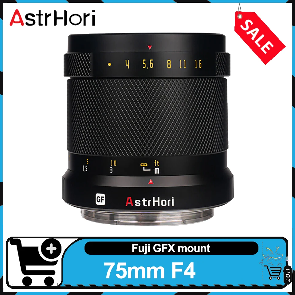 

AstrHori 75mm F4 Manual Focus Fixed Focus Telephoto Lens for Portrait Photography compatible with Fuji GFX100 GFX50S GFX50R