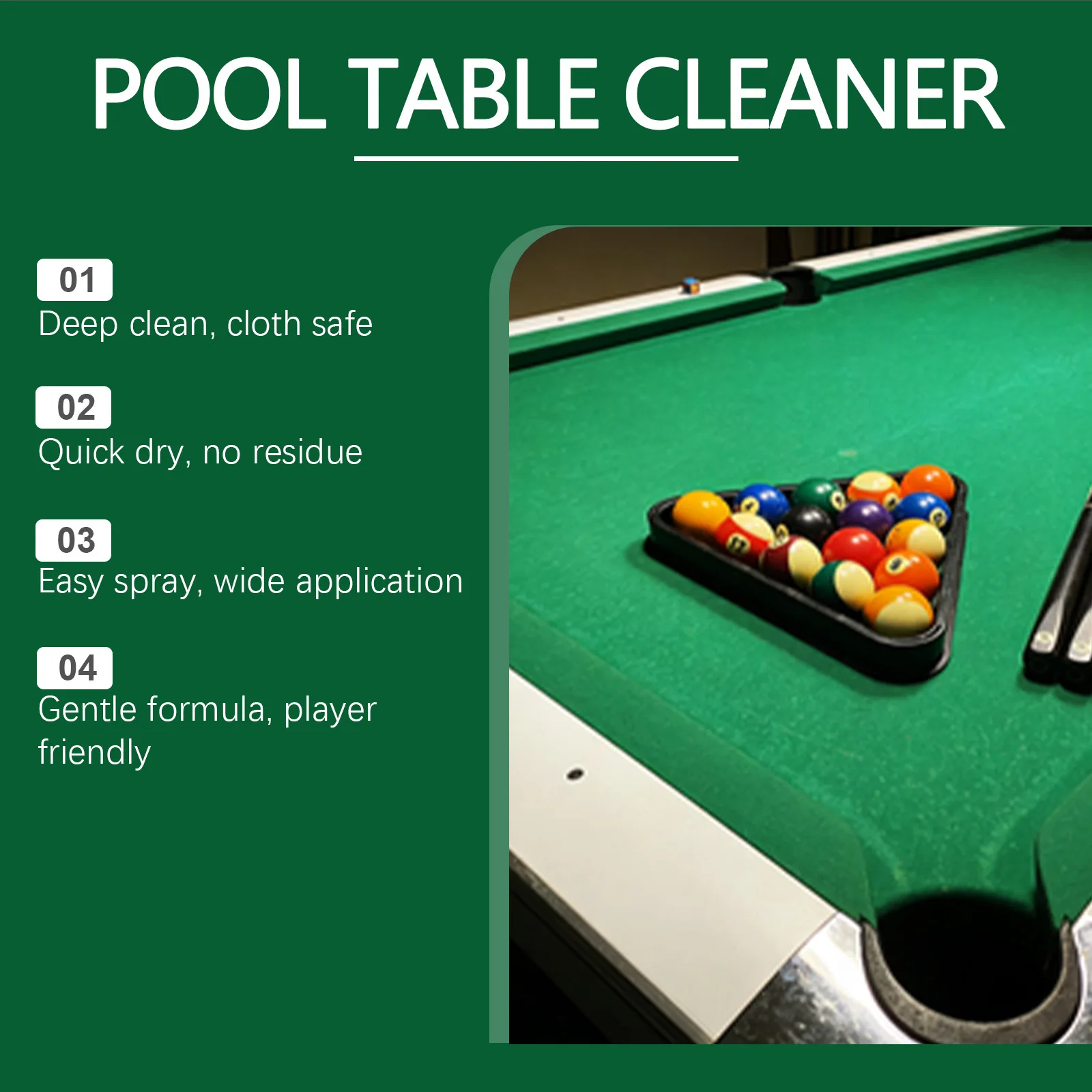 Billiard Table Cleaner for Baize Cloth Stain Removal Dust Cleaning