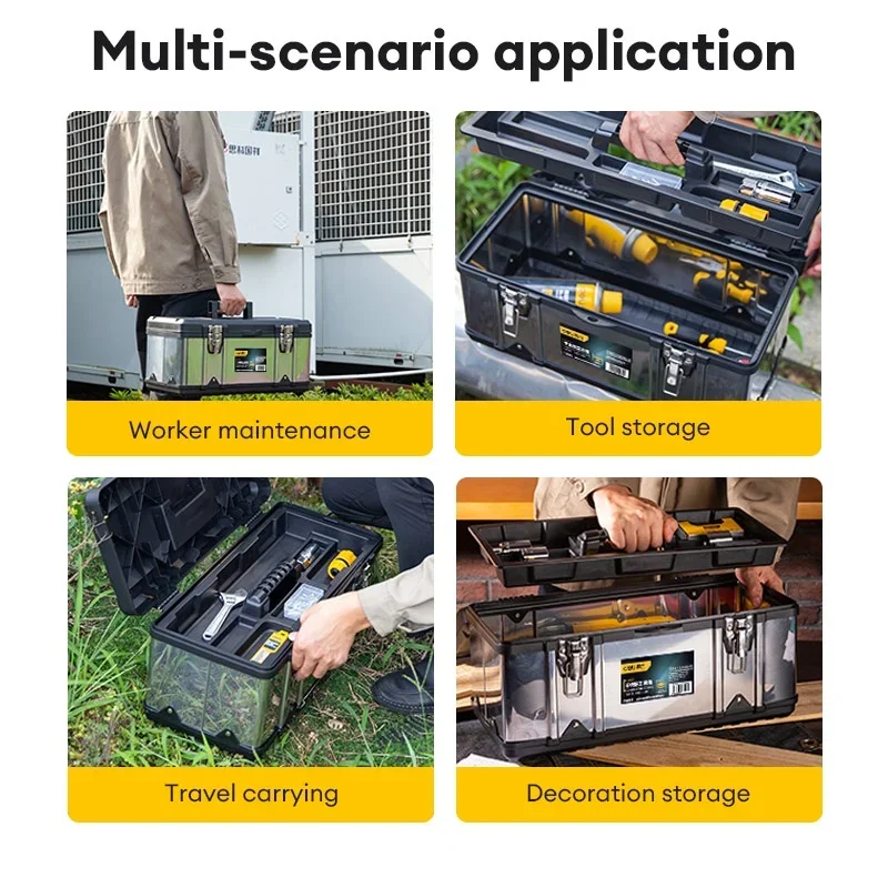 Heavy Duty Tool Case Large Capacity Multi-layer Stainless Stroage Tools Box Multifunction Electrician Portable Tool Organisers