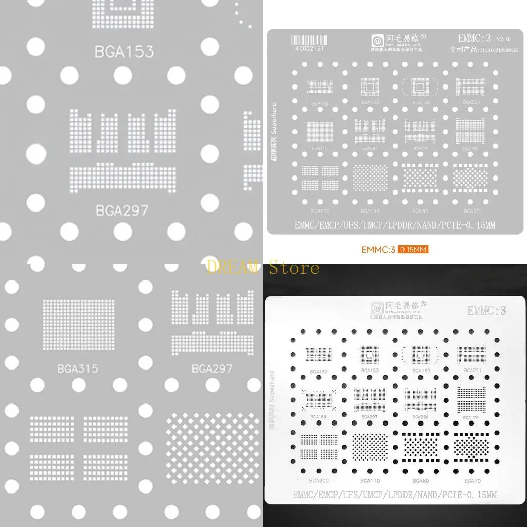 EMMC Reballing Plate Metal Sheet 0.15mm EMMC 3 Single Piece Tool for BGA162 Best Sale
