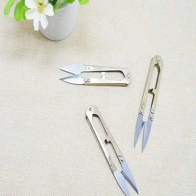 10 pc/set tesoura de linha de peixe de aço 15g 10.5cm linha de pesca em forma de u ferramenta de amarração de mosca enfrentar engrenagem tesoura costura logiahaцы