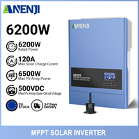 ANENJI 6.2KW 4KW 2KW MPPT Hybrid Solar Inverter Pure Sine Off Grid Tie 230VAC PV 500V Built-in  MPPT Solar Charge Controller