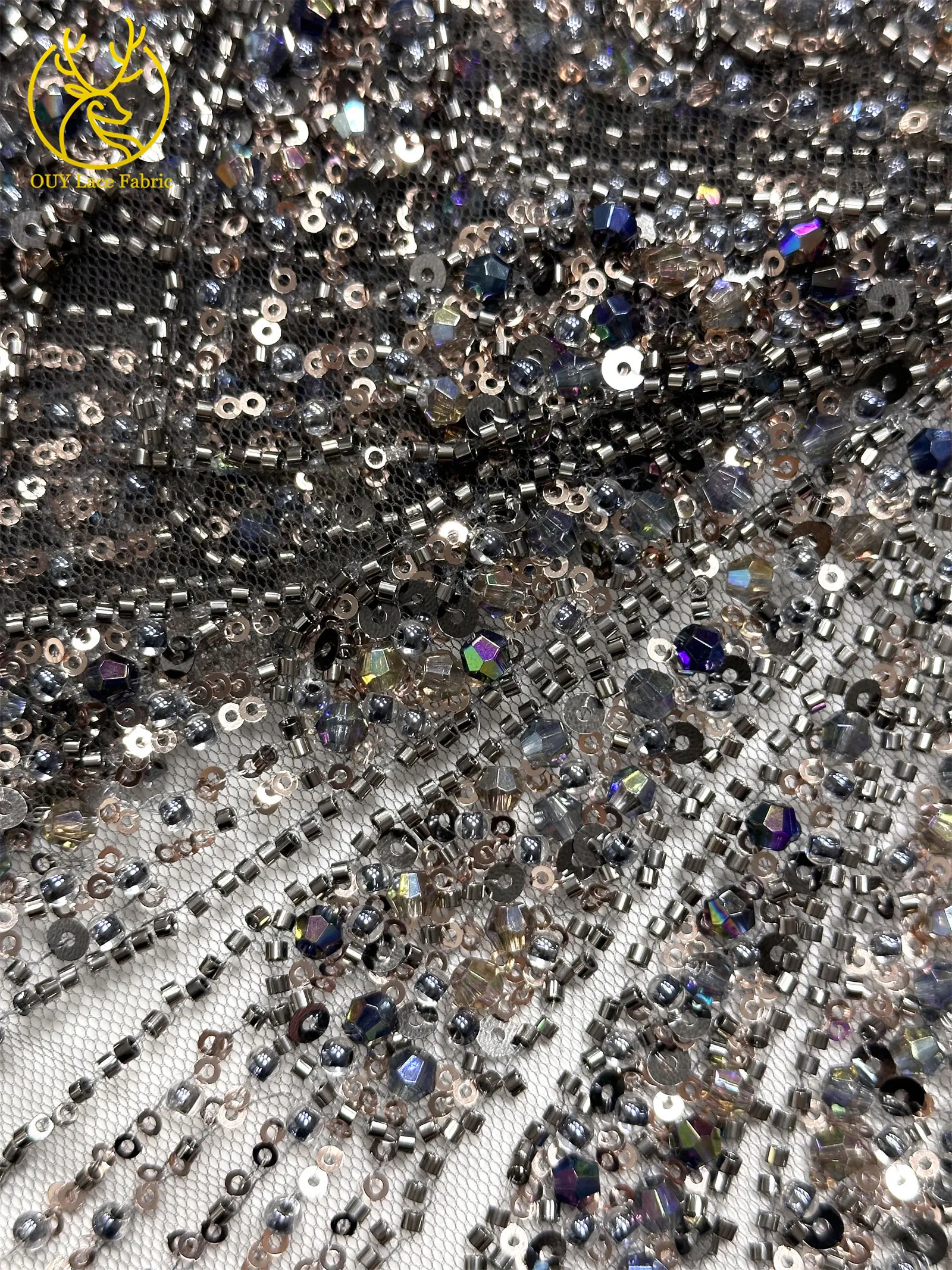 2026 Neuer Afrikanischer Schwer Perlenverzierter Spitzenstoff Hochwertiger Französischer Tüll Pailletten-Spitzenstoff Premium Maßgefertigtes Damen-Abendkleid – Detail 29