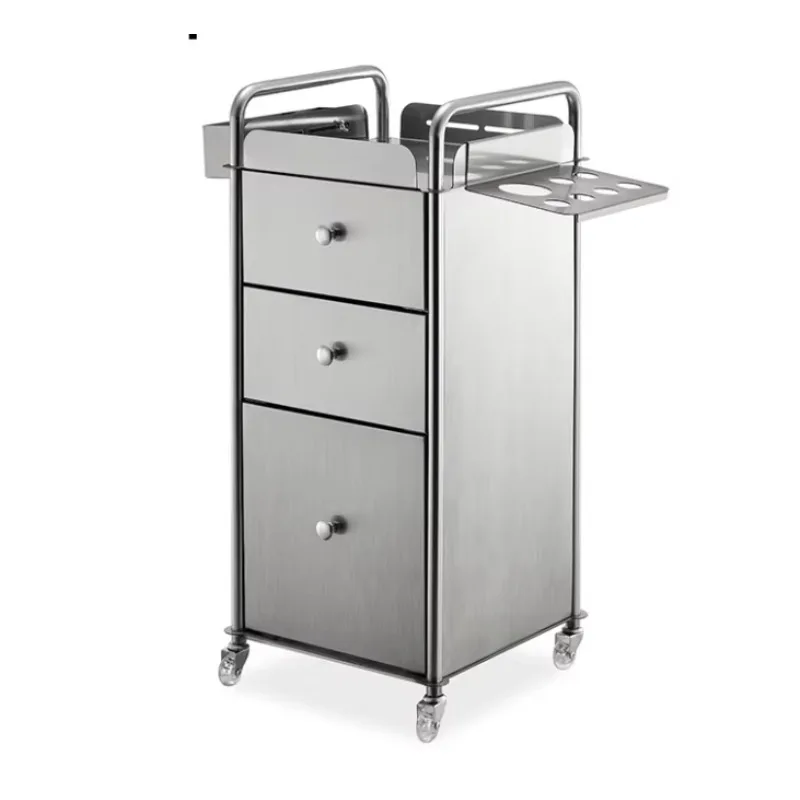 

Luxury Stainless Steel Modern Design Universal Wheels Cart Salon Trolley Special Tool Cabinet for Barber Shop