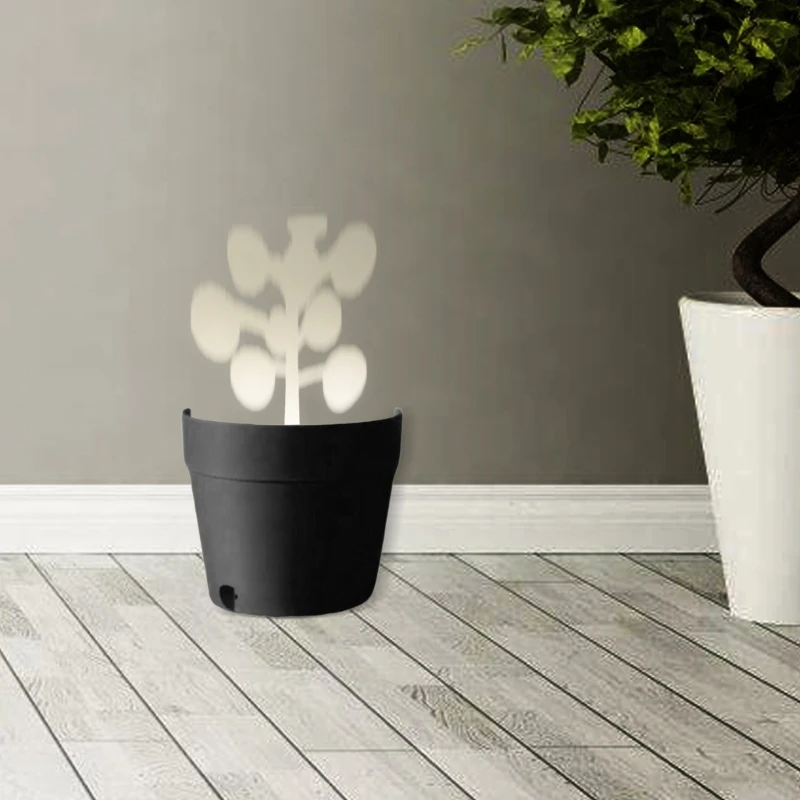 Creative Effect Plant Pots with Light Projection Creative Plant Pots Light Projections Indoor Plant Shadows