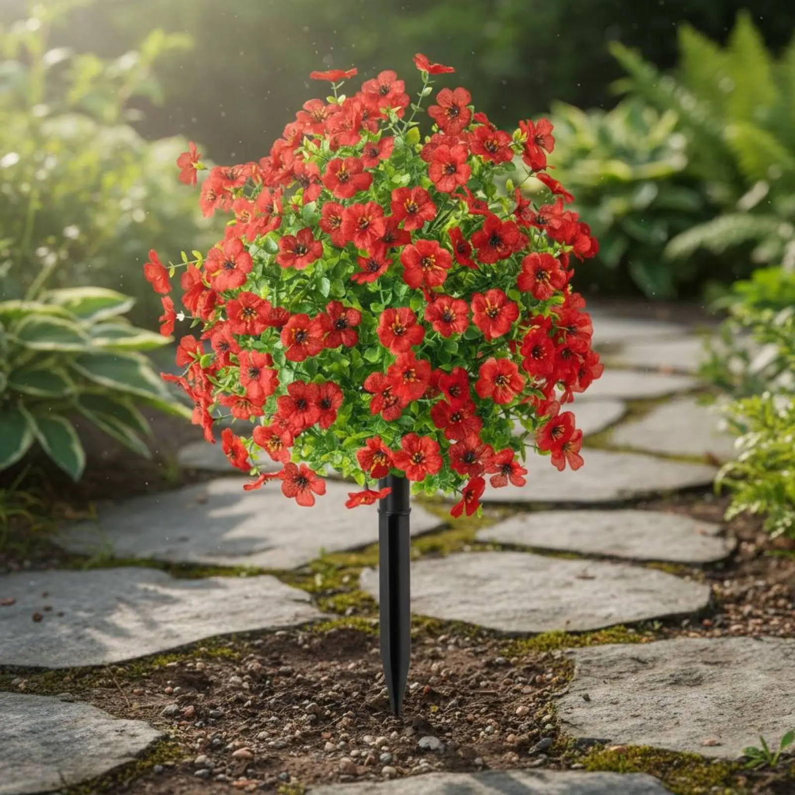 Faux Flower Ground Spike Low Maintenance Garden Flower Pick Outdoor Decoration Realistic Look Home Decor Easy to Place for Porch view 6