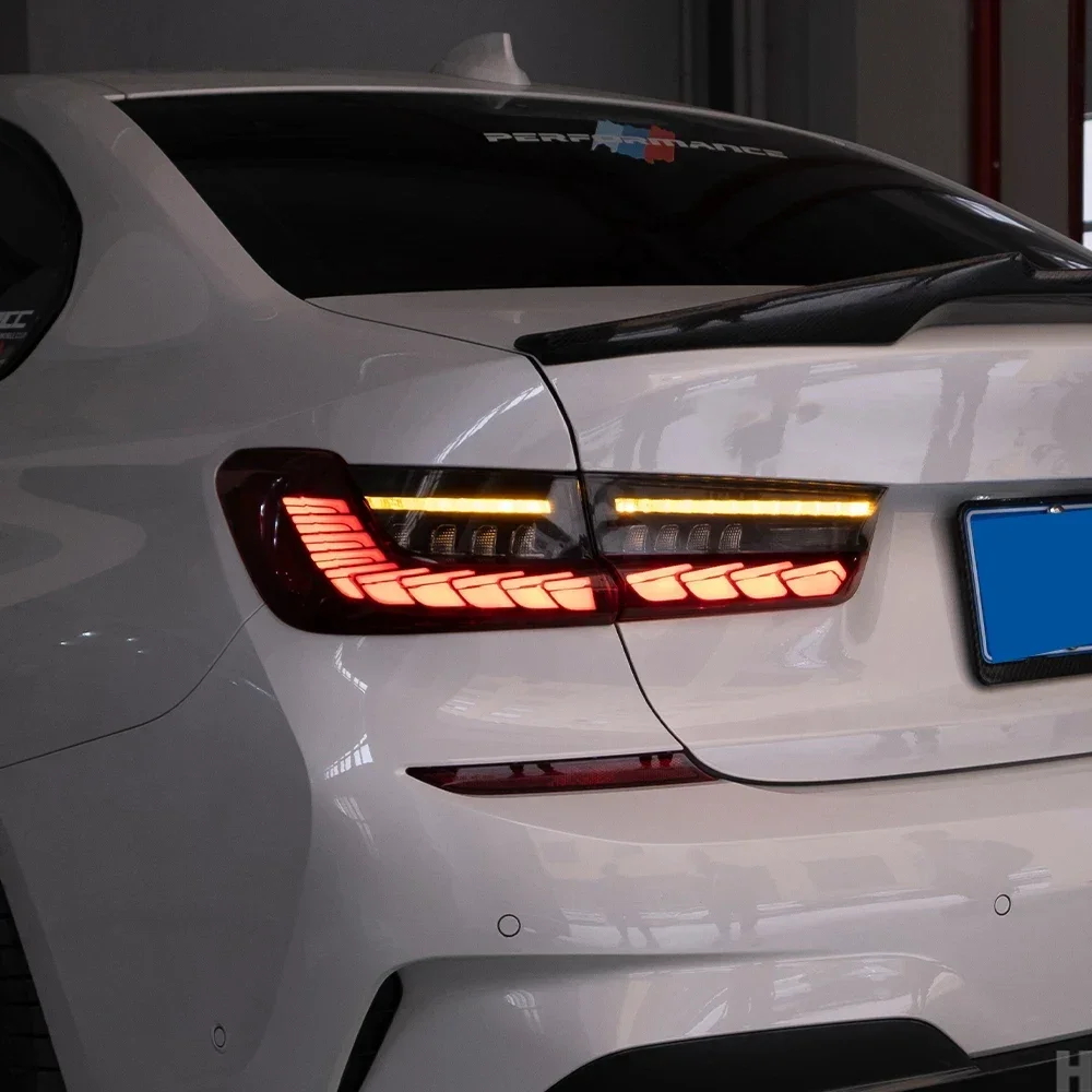 

Для BMW 3 серии G20 G28 320i 325i 330i 2020-2024 светодиодные автомобильные задние фонари в сборе, аксессуары, обновленный динамический задний фонарь с чешуей дракона