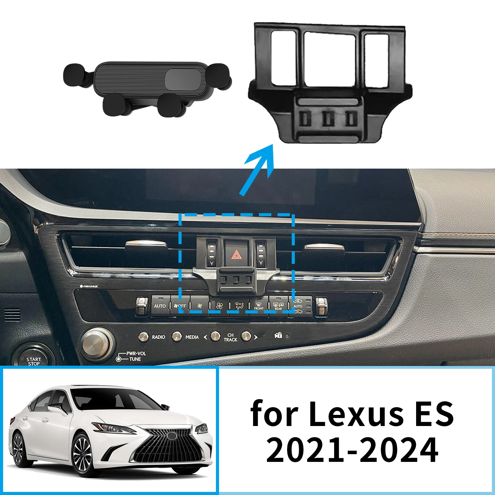 

Car Phone Holder Fit for Lexus ES 200 300H 250 350 2021 2022 2023 2024 GPS Bracket Navigation Stand Auto Accessories