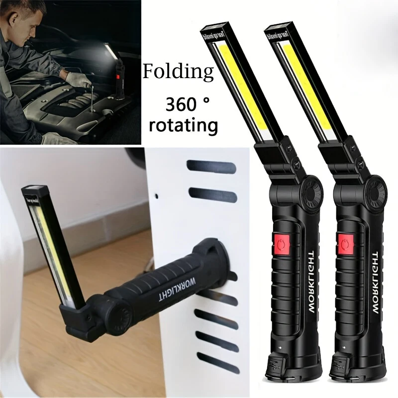 

USB Rechargeable LED Work Light Portable Flashlight Torch Lamp Suitable for Camping Fishing Hunting in the Wild Work Lights