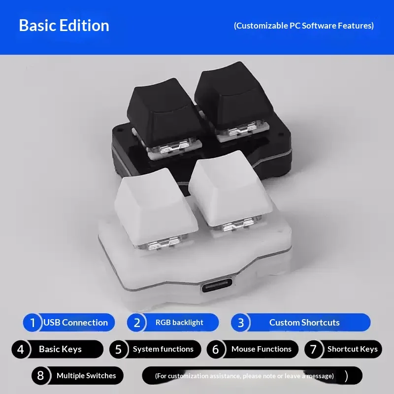 Custom Robit Wireless Keyboard Dual Mode Hot Swap Bluetooth Wired RGB Mechanical Portable Mini E book Page Turner Accessories