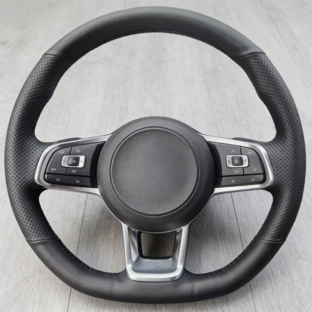Hand Sewing Wear Resistant Microfiber Leather GTI Golf R MK7 VW Polo GTI Scirocco 2015 2016 Steering Wheel Cover For VW Golf 7