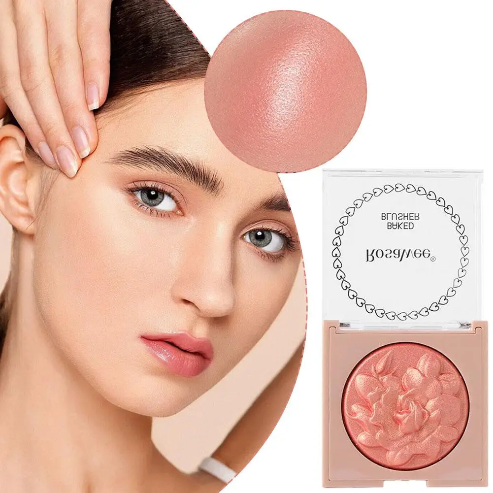 بودرة مكياج مجسمة طبيعية لامعة من Rose Glitter Brightening Contouring Blush Pearlescent Fine Sparkling Brightening #4