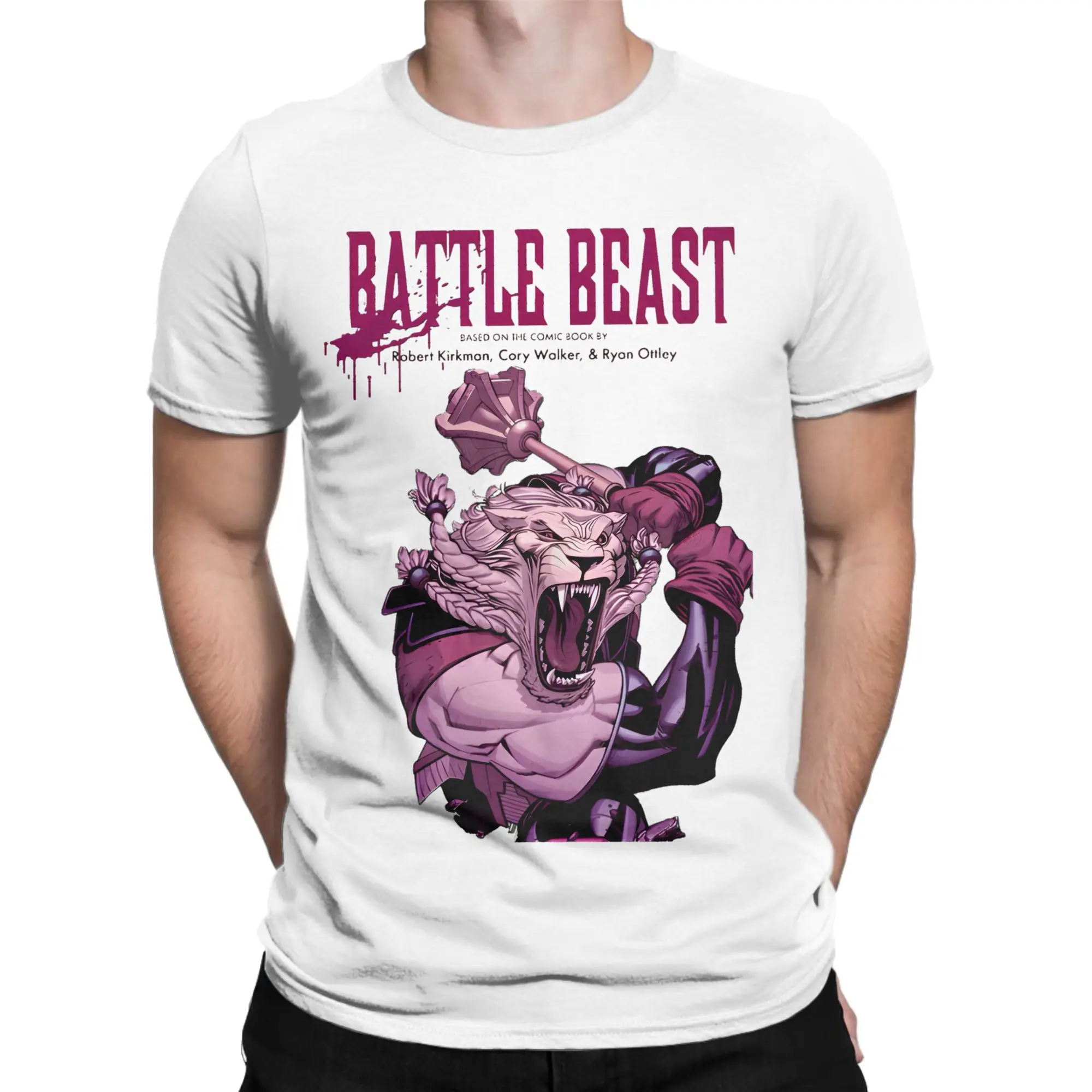 The strongest Monster Invincible  T Shirt Men's Cotton Top Tee Kawaii  Crewneck Short Sleeve