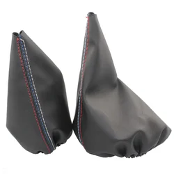 1/2Pcs Automobile Shift Gear Stick Dust-proof Cover Black Leather Handbrake Sleeve For BMW E30 E36 E34 E46 Z3 Manual Models