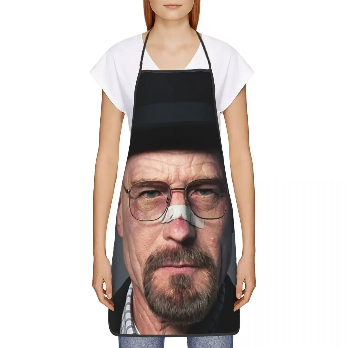 Funny Breaking Bad Heisenberg Aprons Men Women Unisex Kitchen Chef Walter White Hat Digital Art Tablier Cuisine Cooking Baking