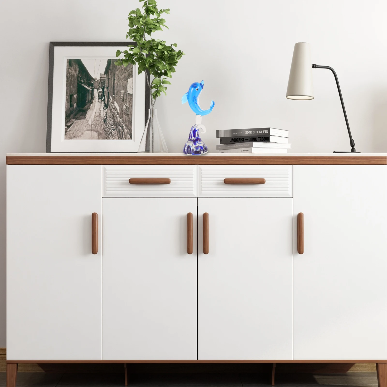 

Artistic Glass Dolphin High-Quality Material Texture Living Space Enhancement Glass Dolphin Figurine