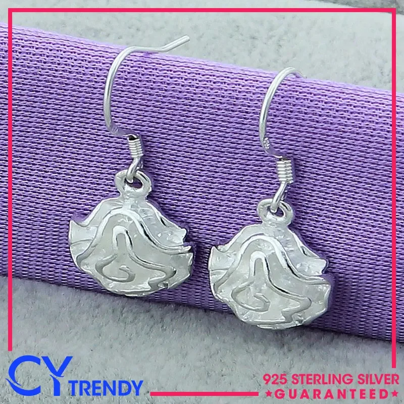 

925 Sterling Silver Rose Stud Earrings For Women Wedding Party Gift Accessories Fashion Jewelry