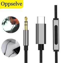 Tip C için 3.5mm AUX 3.5 Jack kulaklık adaptörü tel ses uzatma kabloları hat kontrolü Xiaomi Samsung Huawei için Mic konektörü