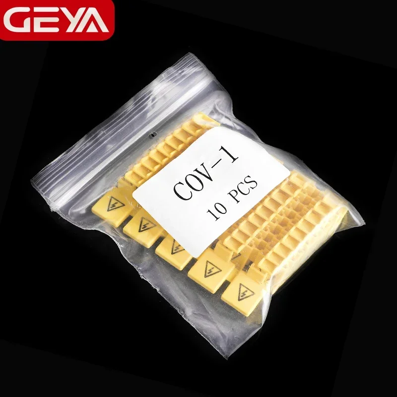 GEYA PIN TYPE MCB Copper Busbar Connector Protect Cover Comb Busbar Teeth Busbar Protector Braces Terminal Caps 5 Teeths