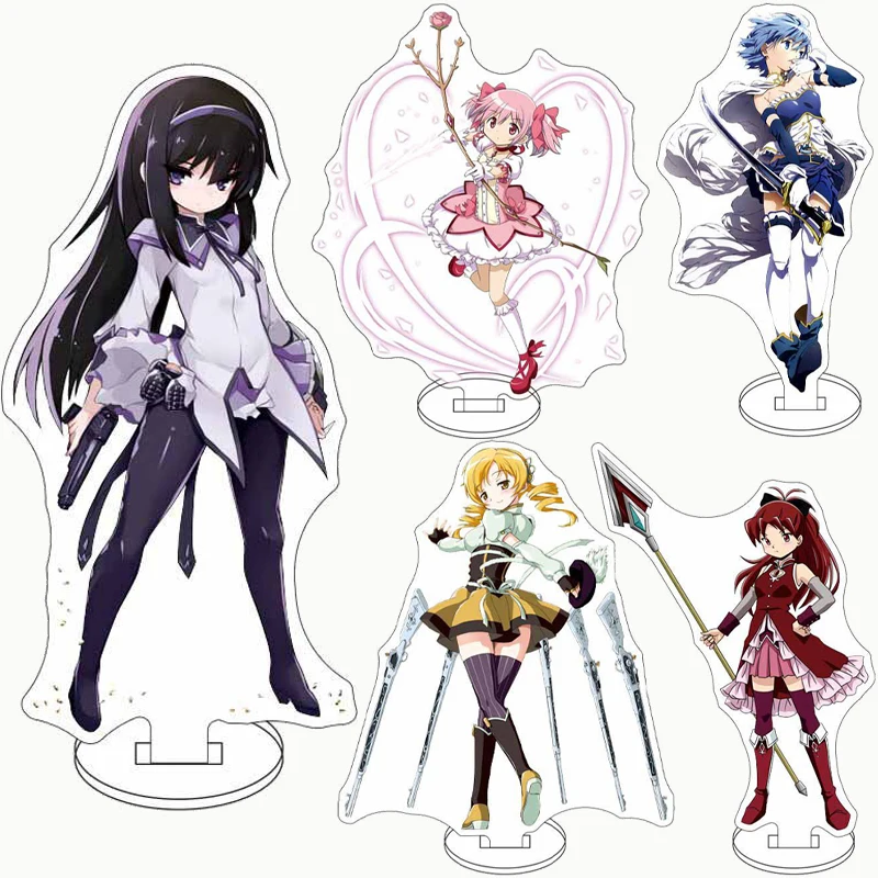 16CM Anime Madoka ☆ Magica Figur Kaname Madoka Akemi Homura Tomoe Mami Miki Sayaka Sakura Kyouko Acryl-Ständer Cosplay-Ornamente Geschenk