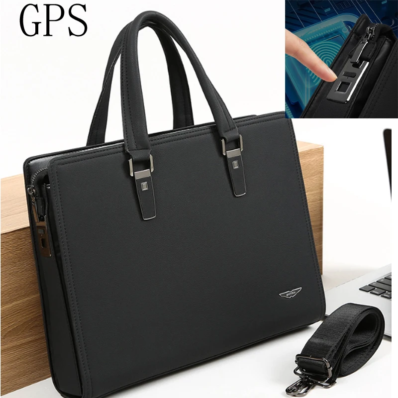 New Men's Briefcase with Fingerprint Lock Anti-theft Business Laptop Bag High-end Luxury Office Bag for Work Commute Fashiona