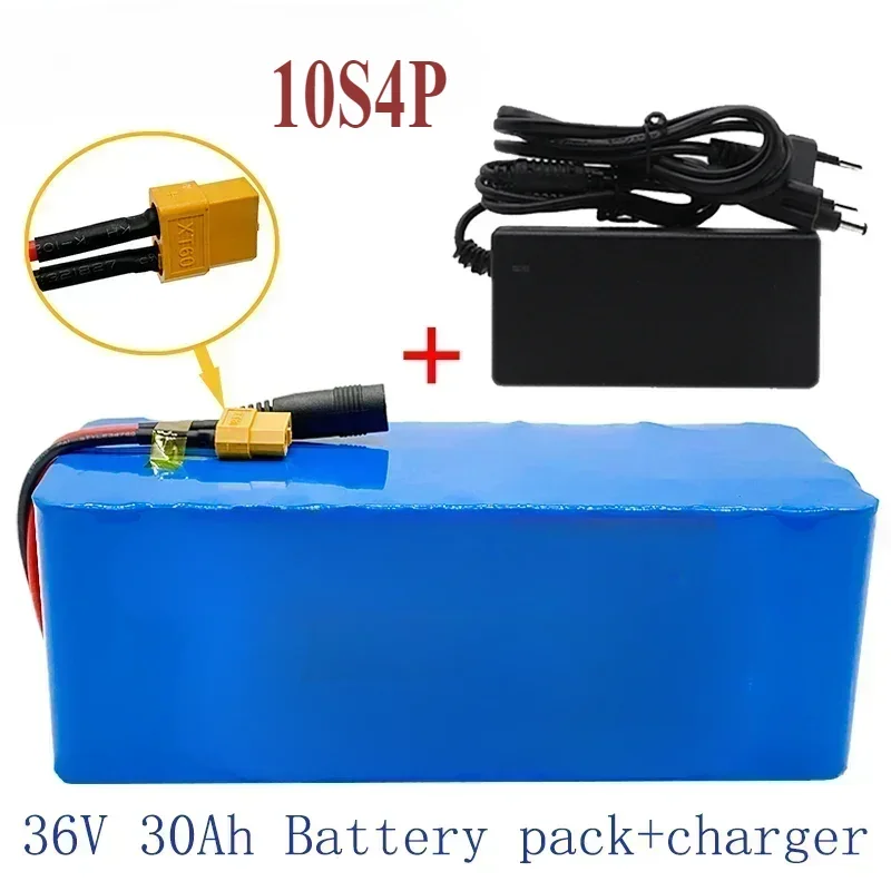 36V 10s 4P 30ah Accu 500W High Power Batterij 42V 30000Mah Ebike Elektrische Fiets Bms 42V Batterij Met Xt60 Plug + Oplader