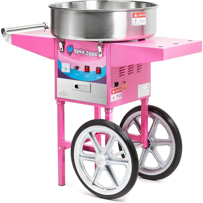 Olde Midway Commercial Quality Cotton Candy Machine Cart and Electric Candy Floss Maker - SPIN 2000