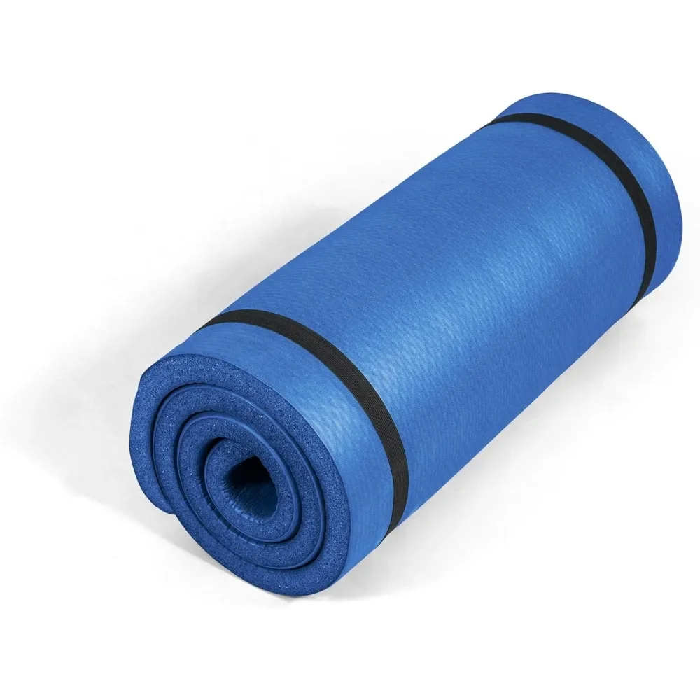 

High Density Non Slip Yoga Mat with Strap for Pilates Home Gym Workouts