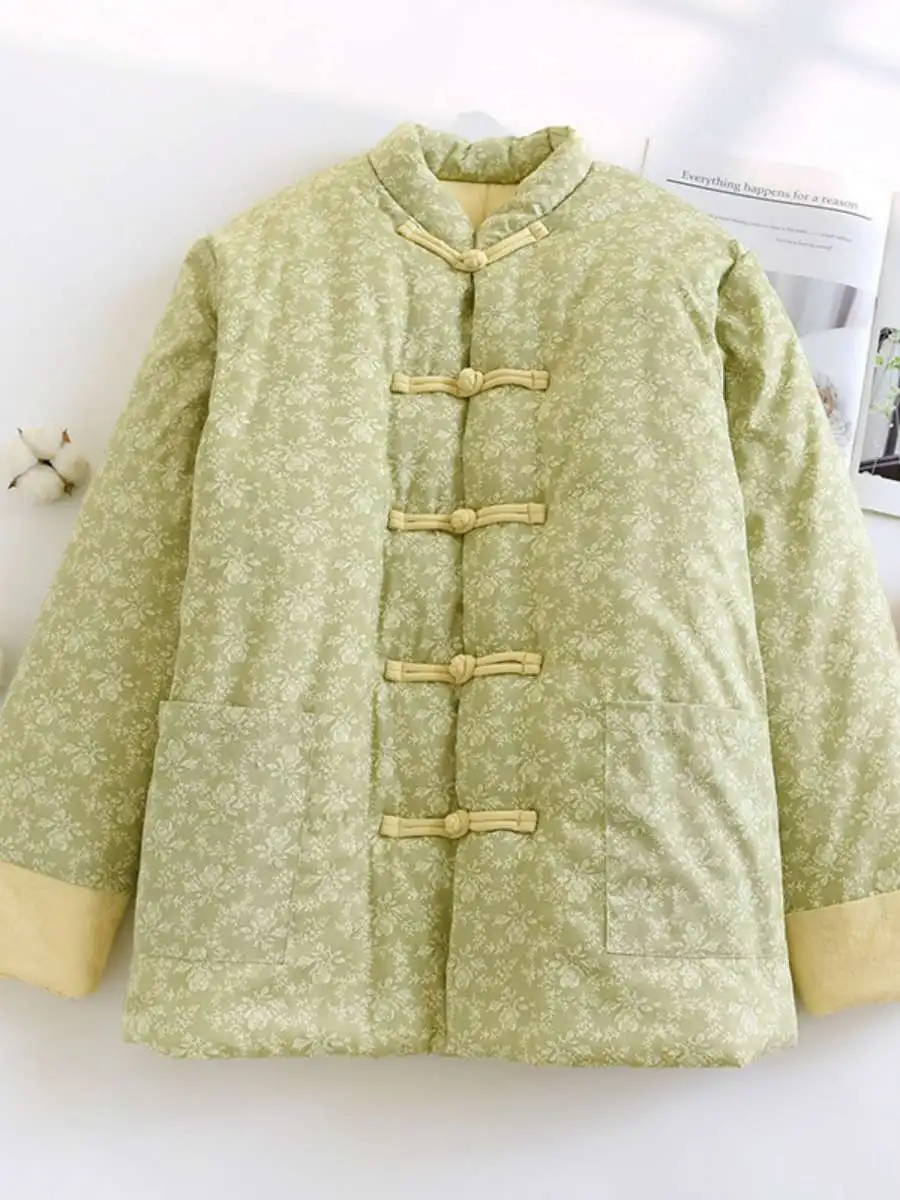 

Thiened Handmade Pure Cotton Jaet Women's Home Wear Warm Clothes Middle-Aged And ly People's Winter Cotton Coat