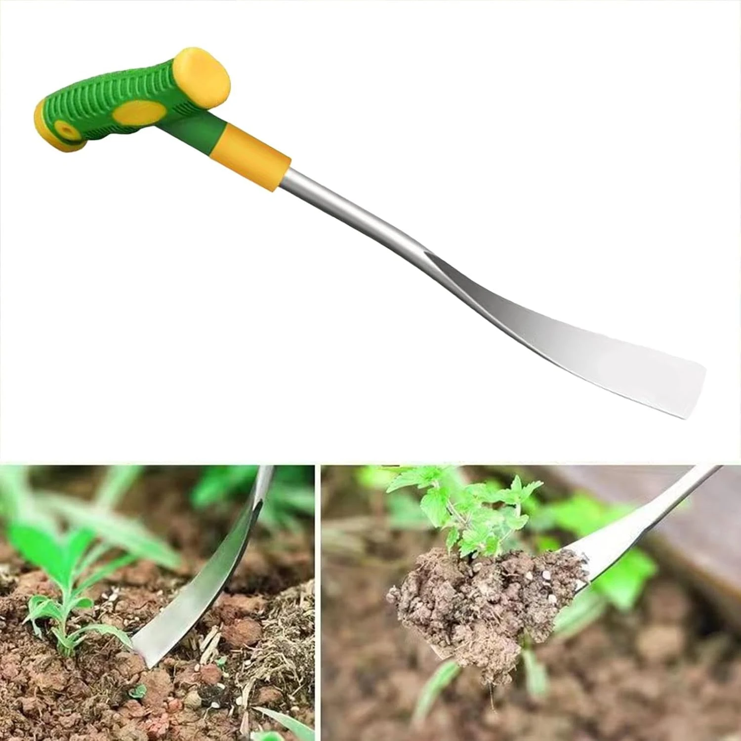 Small Stainless Steel T Shaped Spade for Pot Transplanting - Heavy Duty Hand Tool for Camping and Gardening Gift