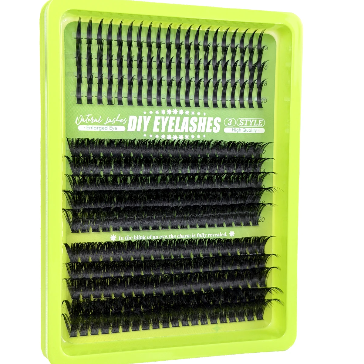 HBZGTLAD Spikes 80D-160D Wimpern-Cluster, gemischte Tray-Verpackung, voluminöse, flauschige Cluster-Wimpern, Wispy Einzelwimpern-Extensions für DIY-Make-up – Detail 10