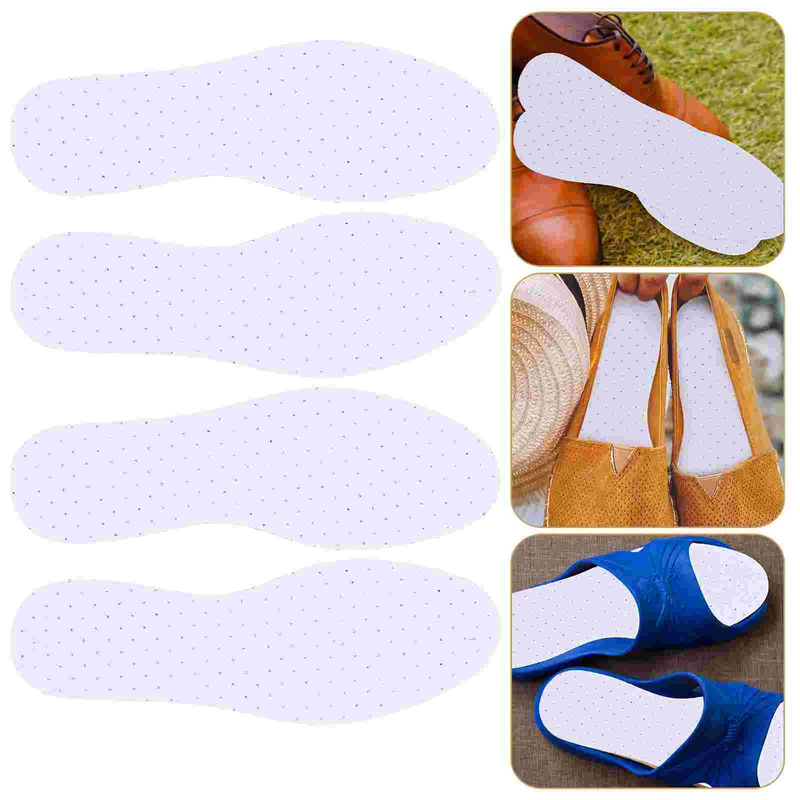 

2 Pairs Sweat-absorbing Thin Insole Comfortable Shoe Inserts Washable Pads Replaceable Soft Fatigue Relief Cloth Accessory