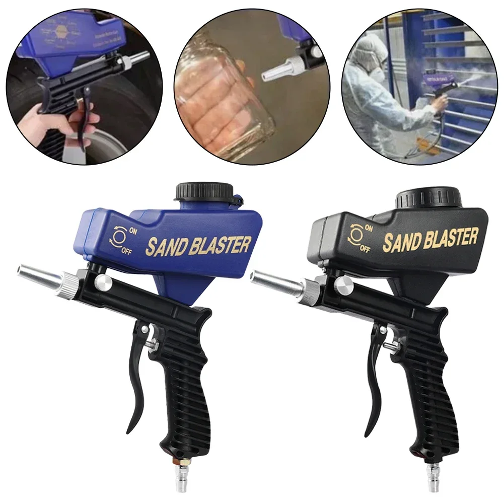 

Portable Gravity-Fed Sandblasting Machine Air Sandblasting Kit Handheld Rustproof Sand Blaster Paint Spray Machine