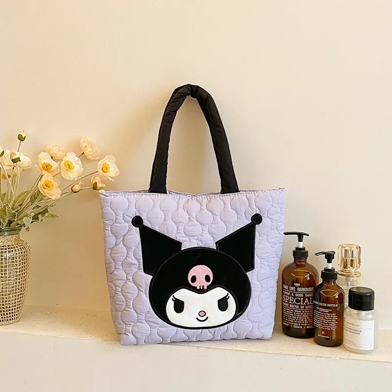 Hello Kitty Cosmetic Bag Melody Purses and Handbags for Women Sanrio Hand Wash Pouches Kuromi Tote Case Kawaii Mummy Boxes