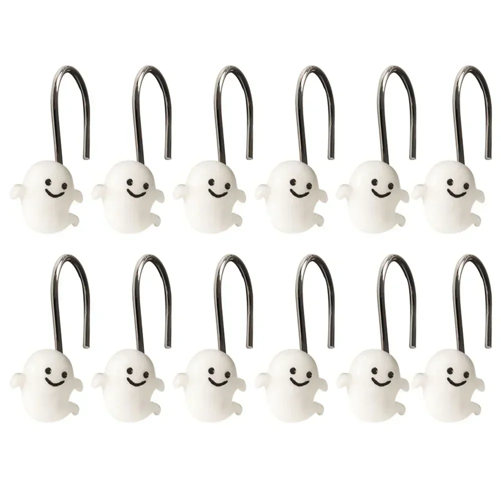 

12pcs S-type Halloween Shower Curtain Hooks 2024 New 68mm Stainless Steel Kitchen Hooks Wardrobe Hooks For Home Decorations