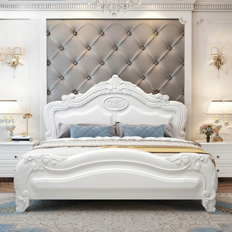 Luxury Queen Double Bed Wood Drawers High End Twin Frame Double Bed Headboard Modern Sleeping Camas Matrimonial Furniture