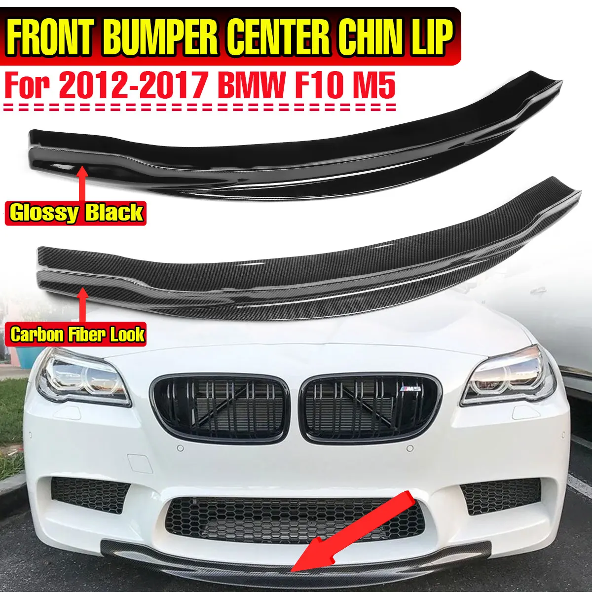 

R STYLE FIBER FRONT BUMPER CENTER CHIN LIP FOR 2012-2017 BM M5